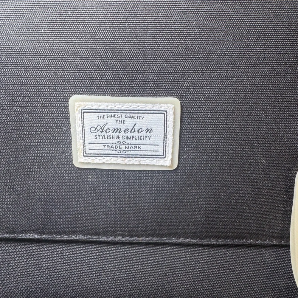 Acmebon Black Canvas Minimalist Backpack with Cream Straps and Tan Lining